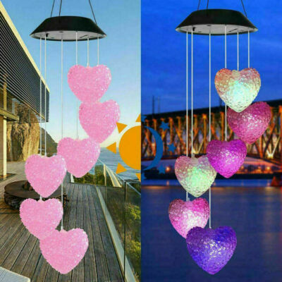 Solar Color Changing LED Wind Chimes Home Garden Yard Decor Hanging Lights Lamp