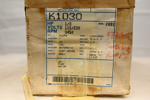 Century K1030 Jet Pump Motor (CORROSION/RUST) - Picture 4 of 7