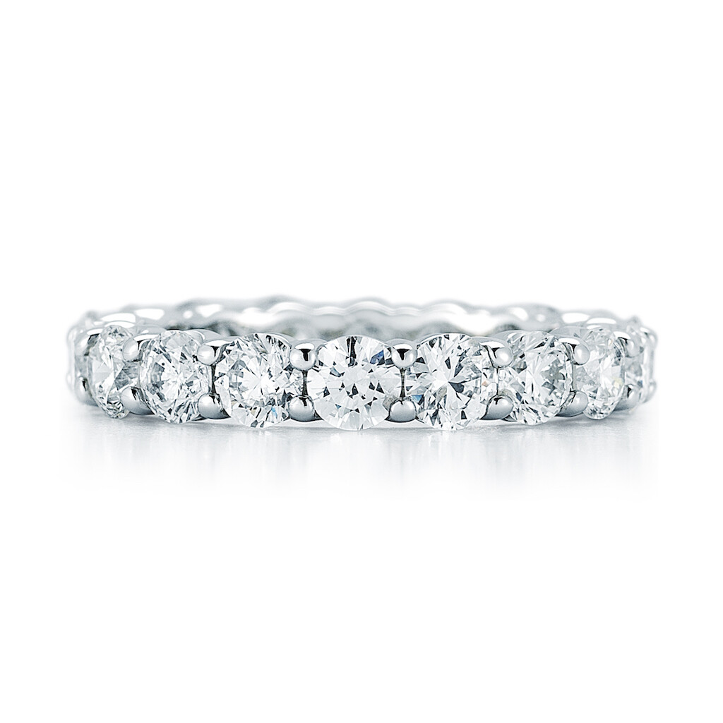 Кольцо Rachel Koen с платиновым бриллиантом круглой огранки Eternity Band 4 cttw
