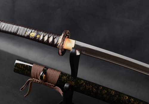 Espada afilada samurái japonés de acero manganeso de 40"" gansos salvajes de acero manganeso Katana de altura Hamon - Imagen 7 de 12