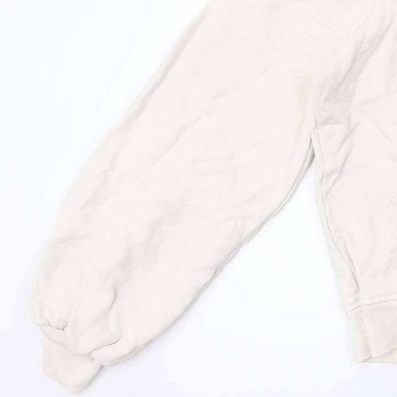 Sweat Bershka Femme Blanc Coupe Régulière Taille M – Mélange Coton, Manches Courtes