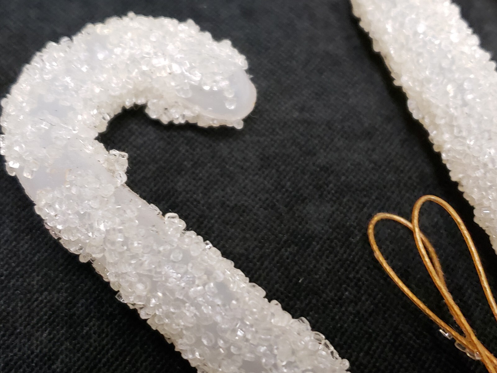 4 Vintage Sugared Ornaments Candy Cane MCM Snowman Reindeer Christmas