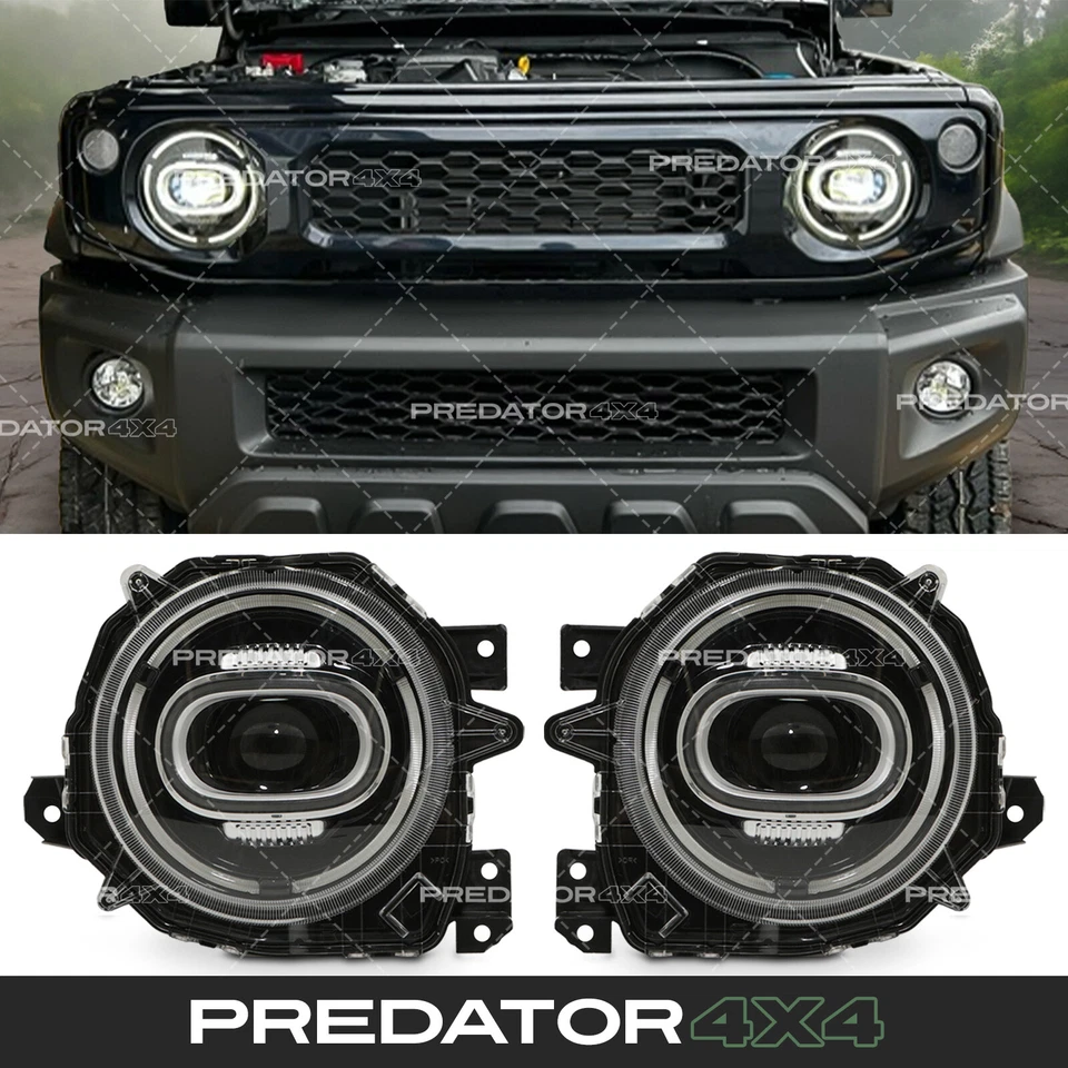 FRONT LED HEADLIGHTS BULBS LAMPS ASSEMBLY FOR SUZUKI JIMNY JB64 JB74 MK4 2018+