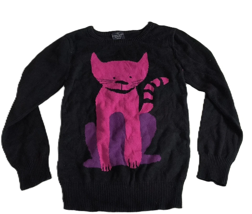 Suéter Pullover Gato Negro y Rosa Desteñido Glory Niñas Exterior Talla M (7-8) G001 Foto 2 de 4