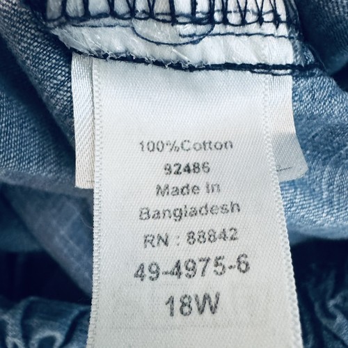 Woman Within Blue Pull On Jean Bermuda Short with Drawstring. 18W - Picture 5 of 6