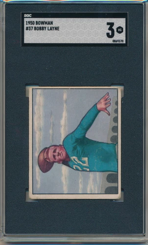 1950 Bowman Football Bobby Layne (HOF) (#37) SGC3 SGC