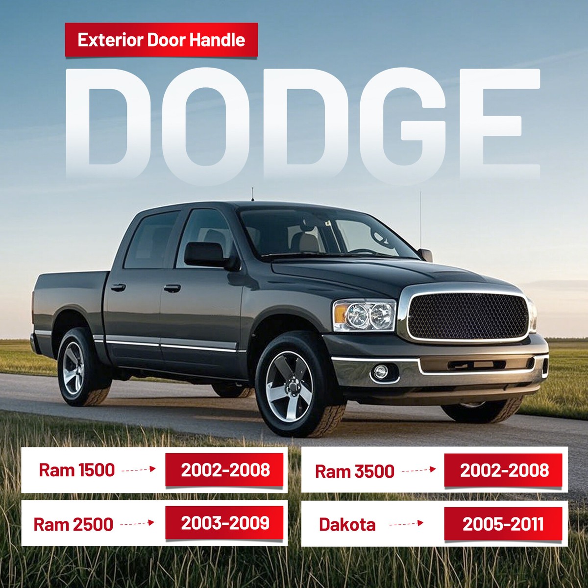 Exterior Door Handle Set For DODGE RAM 1500 2002-2011 Front and