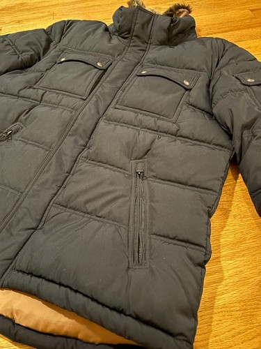 Cole Haan Insulated Heavy Winter Navy Blue Jacket - Picture 4 of 8