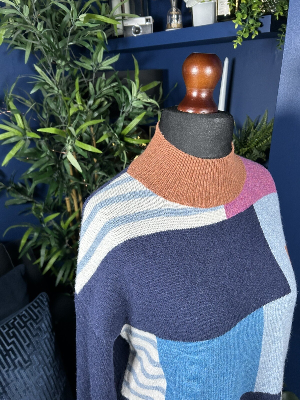 White Stuff Patchwork Jumper Lambswool Uk 12 Wome… - image 3