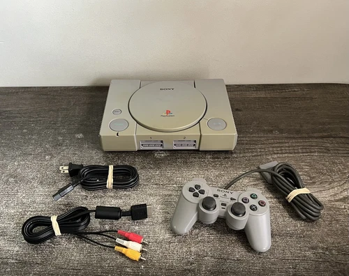 Original Sony Playstation PS1 Console With OEM Dualshock Controller & Cables