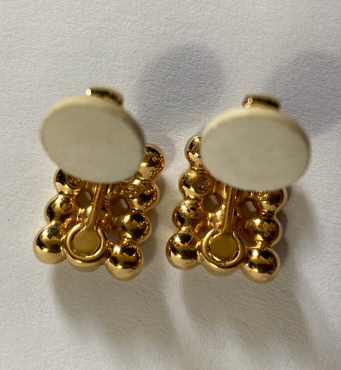 Swarovski Signed Curved Rectangular Crystal Earri… - image 6