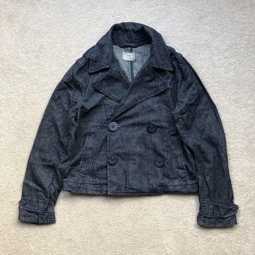 Ralph Lauren Damen Zweireiher Cropped Baumwolle Blazer Jacke Blau Größe 10 - Bild 3 von 15