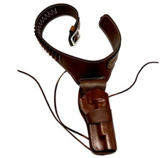 Cinturone Vega cuoio western  cowboy  1CA52 per revolver singola azione da sei p
