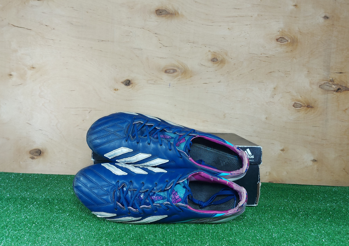 アディダス アディゼロ F50 FG 77-EY2503-35 Adidas adizero F50 FG Leather G65304 Blue boots Cleats mens