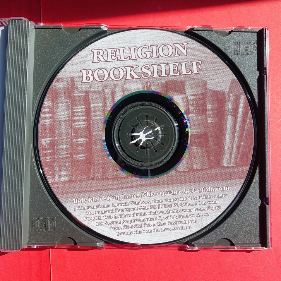 Религия книжная полка CD Rom ПК Mac 1995 BeachWare король Джеймс Библия Коран B из M - Изображение 3 из 4