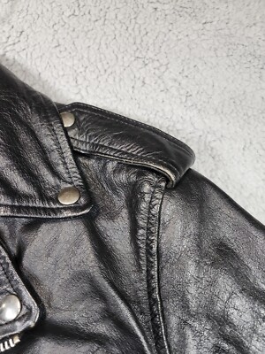 Vintage UMR Punk Ramones Leather Moto Biker Cropped Jacket