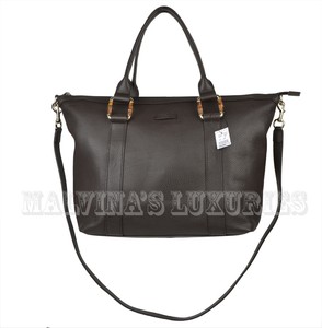 Gucci Bag 339548 Dark Brown Leather Handbag Tote Bamboo Hardware Image Is Loading Gucci Bag 339548 Dark Brown Leather Handbag Tote