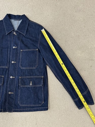 UNIQLO U OVER SHIRT DENIM WORK JACKET - Sz M Blue Cotton Linen Japan Long Sleeve - Picture 16 of 17