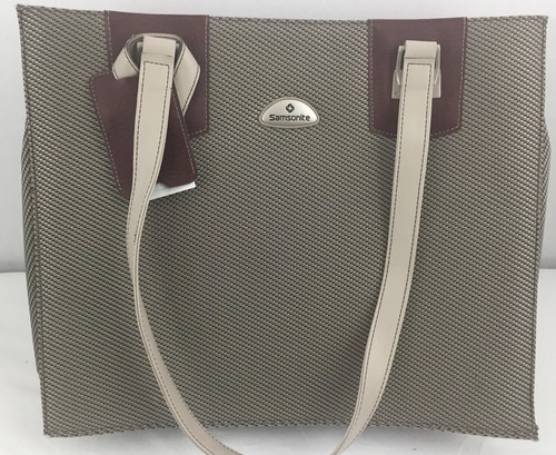 Samsonite Gold & Black Softside Briefcase Laptop Case Removable Sleeve - 第 1/8 張圖片