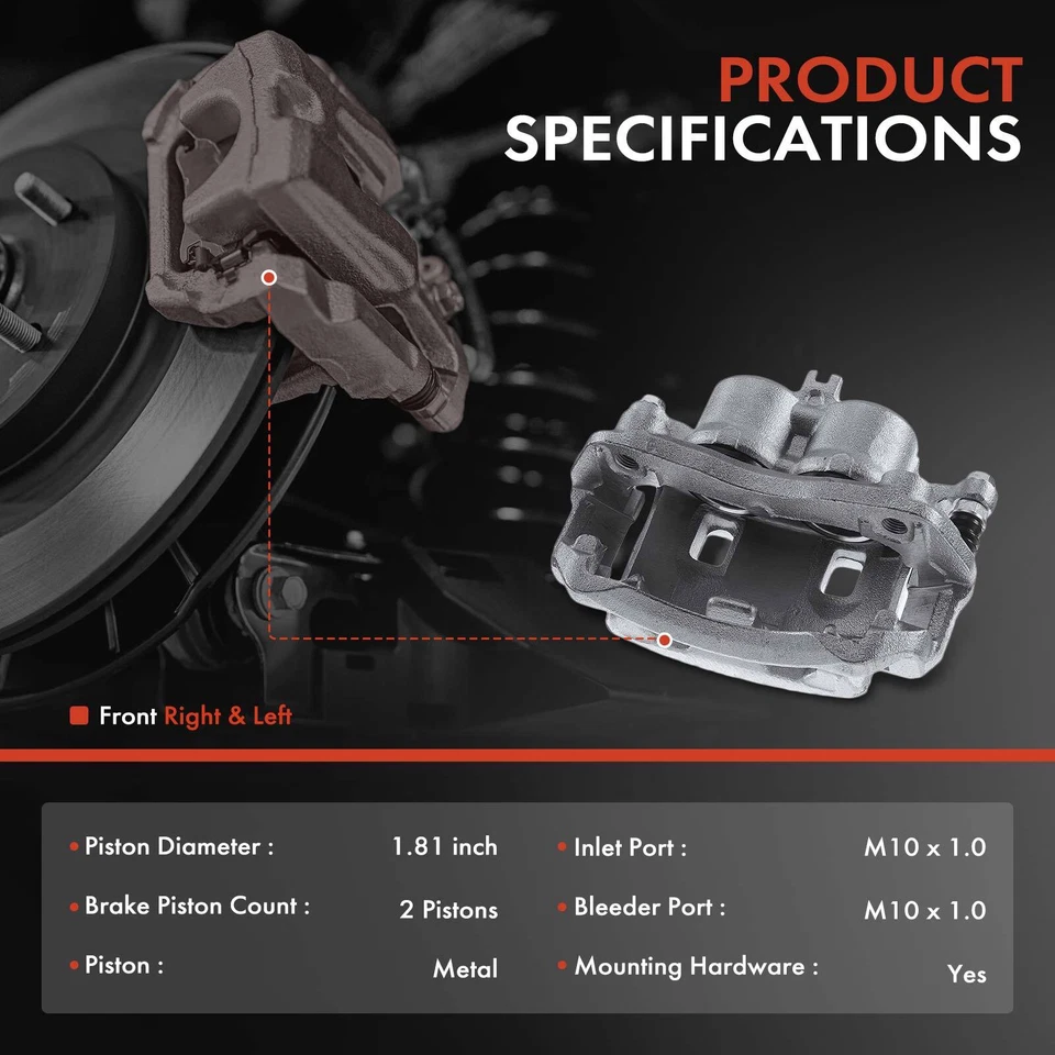 2x Pinzas de freno delanteras laterales con soporte para Nissan Frontier 05-19 Suzuki Equator Foto 2 de 4