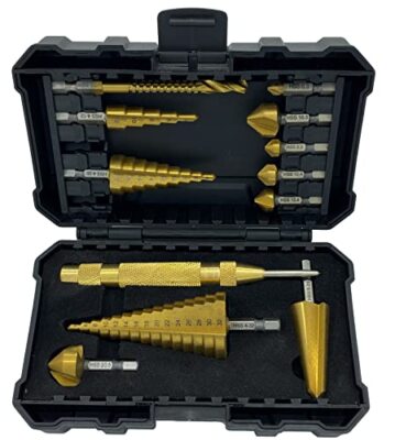12piece Metric Step Countersink Cone Drills With 1/4'' Hex Shank Multi Drill Saw 
