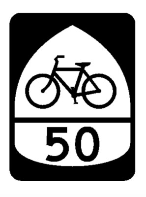5'' us bicycle route 50 bumper sticker decal usa made