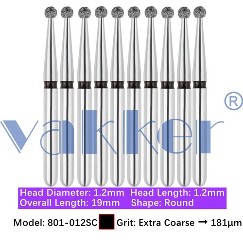 10Burs/pk Dental Diamond Burs FG Round End Taper Pear Coarse / Super Coarse Grit - Picture 163 of 204