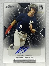 2021 LEAF PERFECT GAME PARKER BROSIUS BLACK PAPER AUTO # 48/50