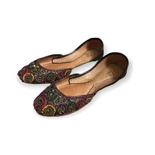 Punjabi jutti Indian khussa flat shoes Womens shoes mojari Sandal US Size 9