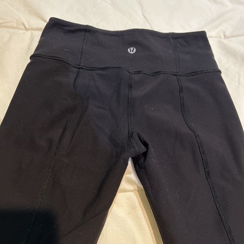 Lululemon Full Length Leggings Size 2 Long Black Reversible Gray Waist Band - Picture 8 of 8