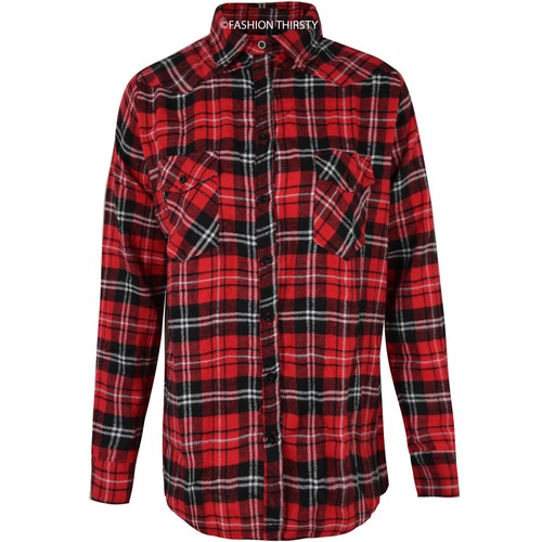 LADIES WOMENS CHECK SHIRT LUMBERJACK LONG SLEEVE FLANNEL BUTTON DOWN BLOUSE TOP - Picture 8 of 33