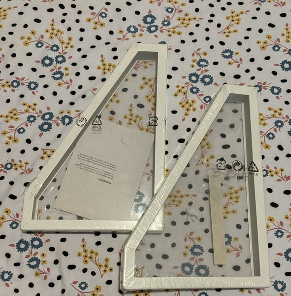 "Lote de 2 soportes IKEA EKBY Lerberg de metal blanco de 11"" descontinuados"