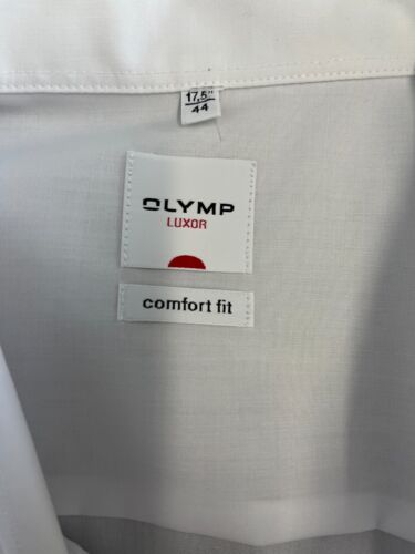 Camisa Olymp Luxor Para Hombre Talla 17.5 Cristp Blanca Calce Cómodo Cuello Abotonado - Imagen 5 de 10