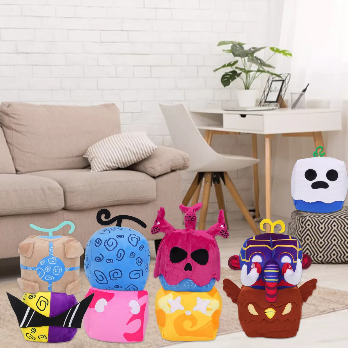 2023 Blox Fruits Plush, Blox Fruits Rubber Plushies Toy for Game Fans Gifts