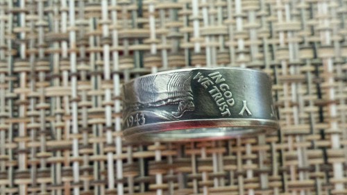 Vintage Walking Liberty Half Dollar Coin Ring Artisan Handcrafted Size 9-13 - Picture 7 of 12