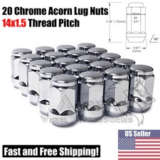20 Chrome 14x1.5 Bulge Acorn Lug Nuts 19mm Hex For 88-99 Chevy Gmc C1500 454 Ss 20 Chrome 14x1.5 Bulge Acorn Lug Nuts 19mm Hex For 88-99 Chevy Gmc C1500 454 Ss