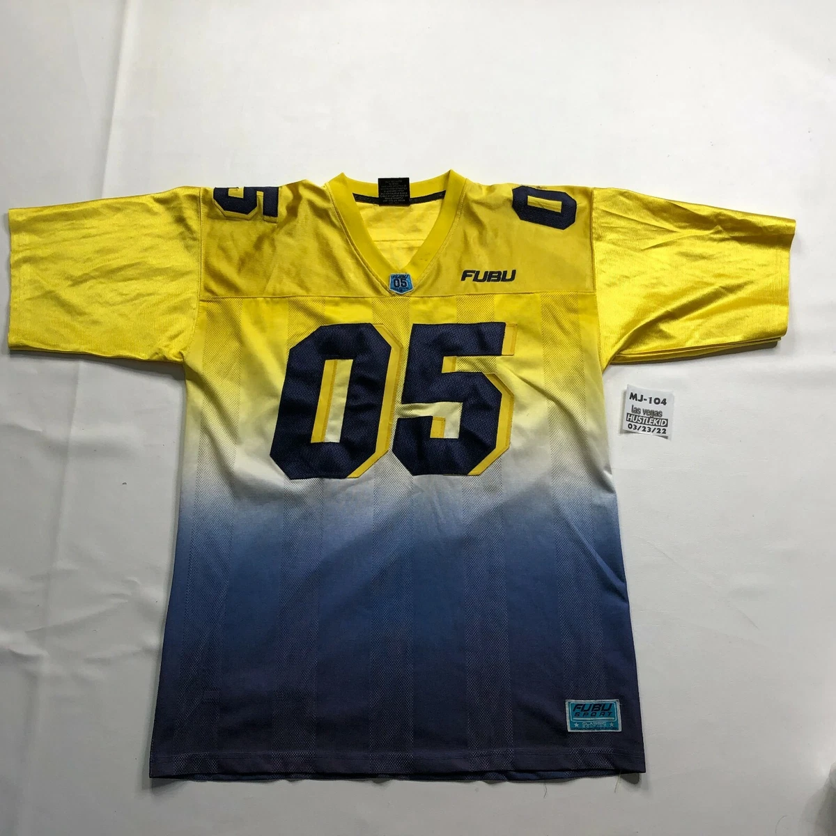 Vintage FUBU Sport 1992 Classic Edition Men Yellow #5 V Football Jersey XLarge🔥