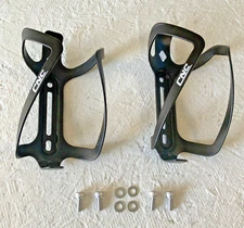 CNC WATER BOTTLE CAGES (2) BLACK 84 GRAMS FOR THE SET HARDWARE NEW