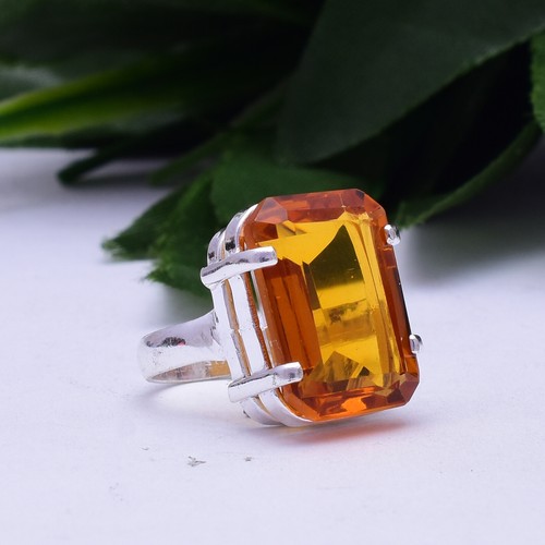 Citrine Gemstone 925 Sterling Silver Ring New Year Jewelry All Size MP-1562 - Picture 2 of 8
