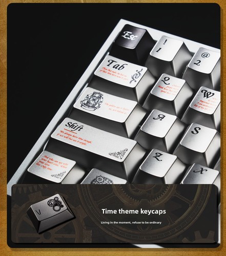 PBT Time Anodic Metal Coating Theme Keyboard Keycaps Cherry Profile Set for MX - Bild 4 von 21