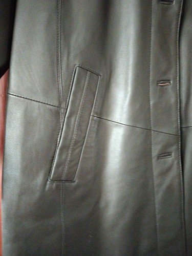 Genuine Leather Brown "Excelled Collection" Women Knee Length Coat. Size S-M - Picture 3 of 7