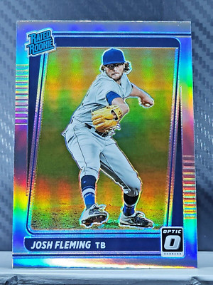 Josh Fleming 2021 Donruss OPtic SILVER PRIZM SP RATED ROOKIE #92 - Rays RC