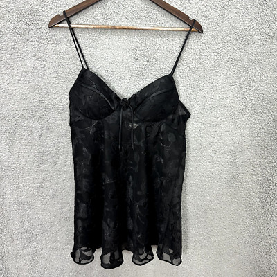 Seductive Wear Cinema Etoile Black Lace Babydoll Mini Slip Dress Womens Medium