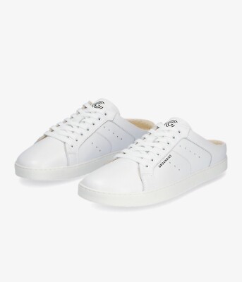 GROUNDIES UNIVERSE LOW SLIP-ON BAREFOOT SNEAKER in WHITE LEATHER 45EU | NWB