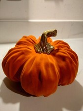 TK Maxx Homesense Halloween Orange Velvet Flock Pumpkin Decoration tkmaxx Ghost 