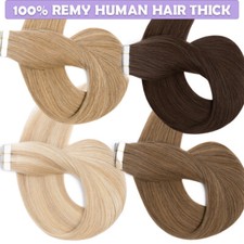 Invisible 200g 80pcs Tape In Remy Human Hair Extensions Skin Weft Glue THICK Icy