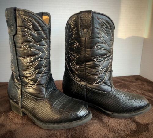 Smart Fit Toddler Size 9.5 Black Embossed Gator Cowboy Western Boots - Bild 2 von 9