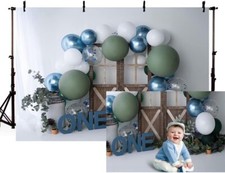 MEHOFOND 7x5ft 1st Birthday Backdrop for Boys Rustic Cake Smash Photography Back
