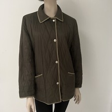 Ladies Quilted Jacket 14 Country Sage Green/ Brown Vgc C.o.v.e.r.! By Kirsten