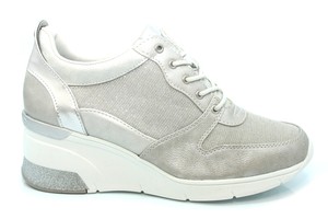silver wedge trainers